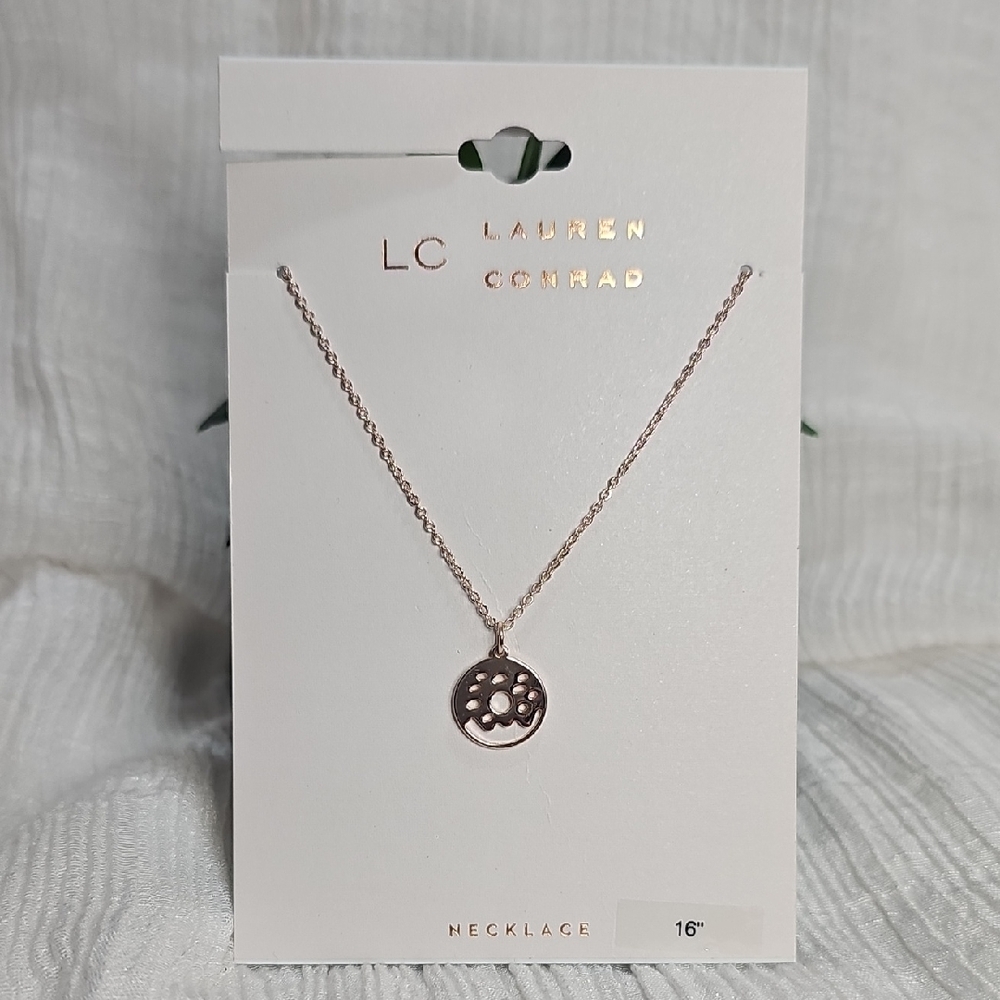 LC Lauren Conrad 16" Rose Gold Necklace With Playful Donut Pendant